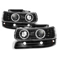 SPYDER xTune Chevy Silverado 1500/2500 99-02 Bumper Projector Headlights - LED - Black PRO-JH-CSIL99-SET-BK 9036781