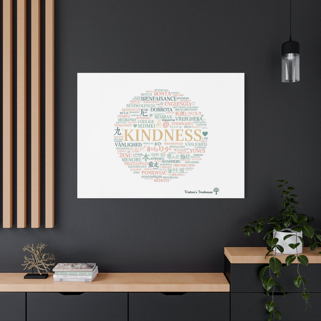 Kindness Word Cloud Canvas | Fresh Start Minimalist Wall Art