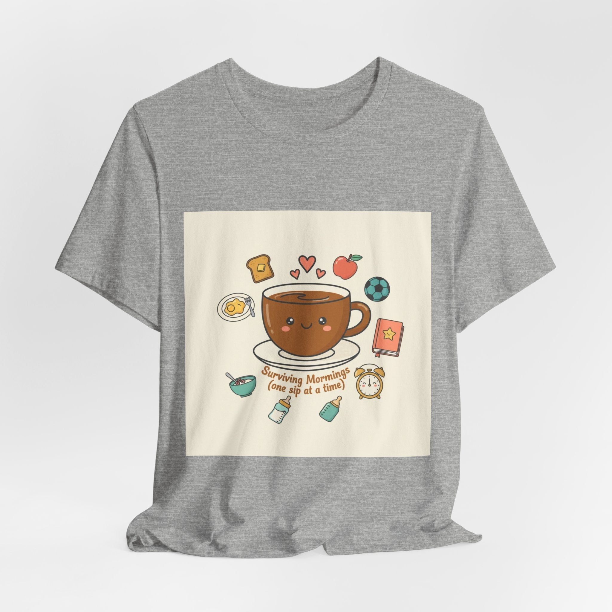 Morning Chaos Coffee & Kids Tee | mom life tee, tired parent shirt