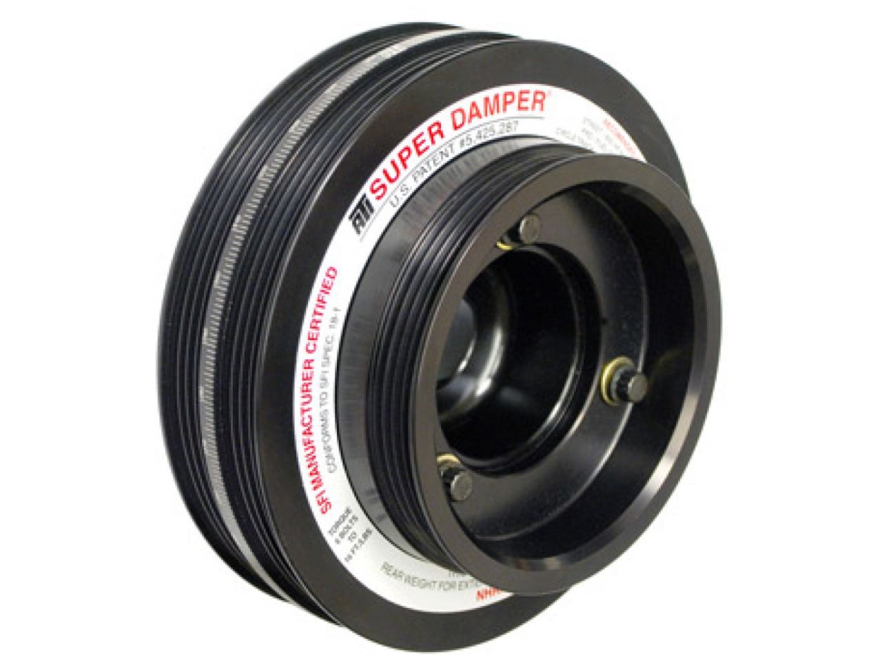 ATI Performance Products Super Damper Serpentine Series Harmonic Balancer-  Aluminum, Black, 5.