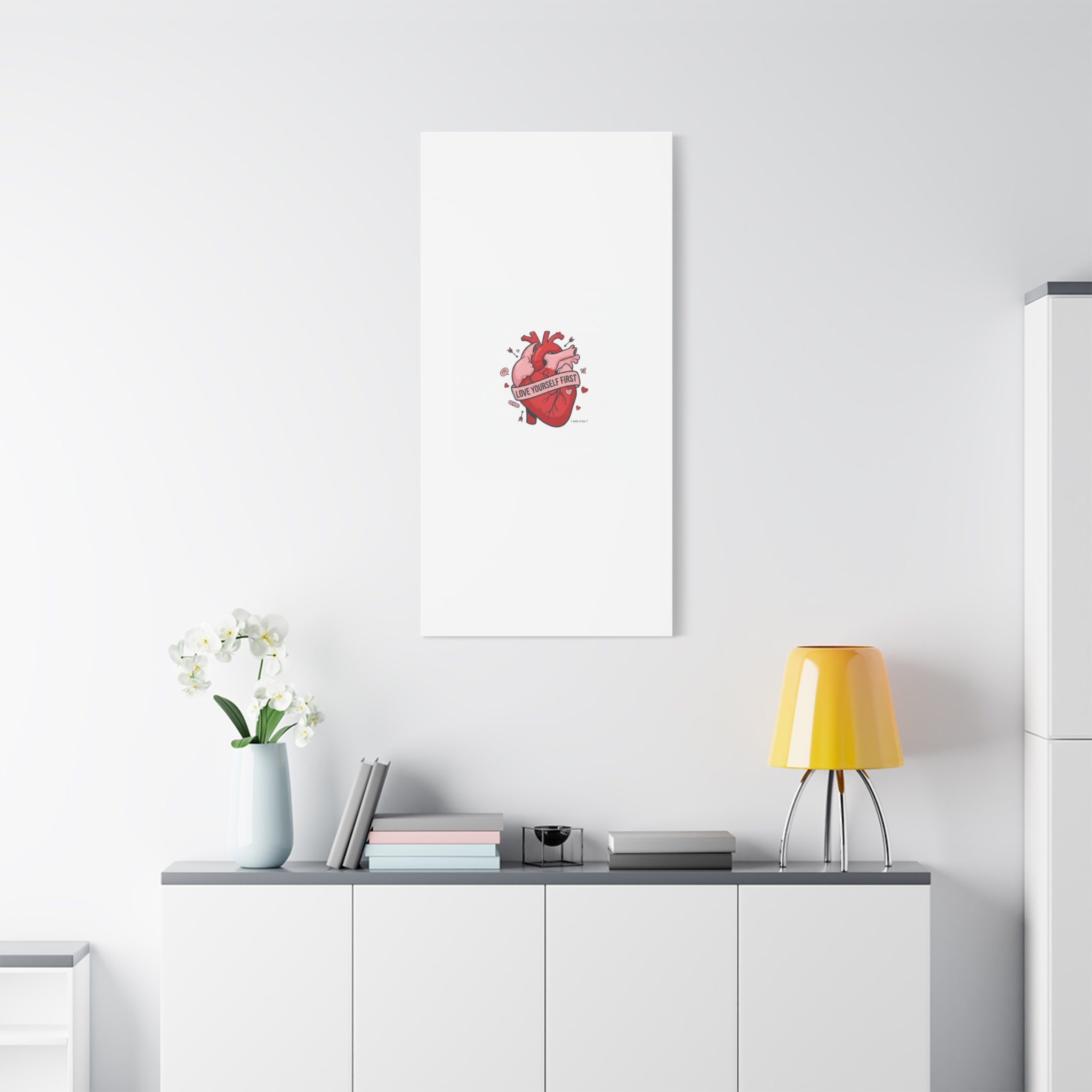 Love Yourself First Canvas, Hearts-with-a-Twist, Anti-Valentine Art