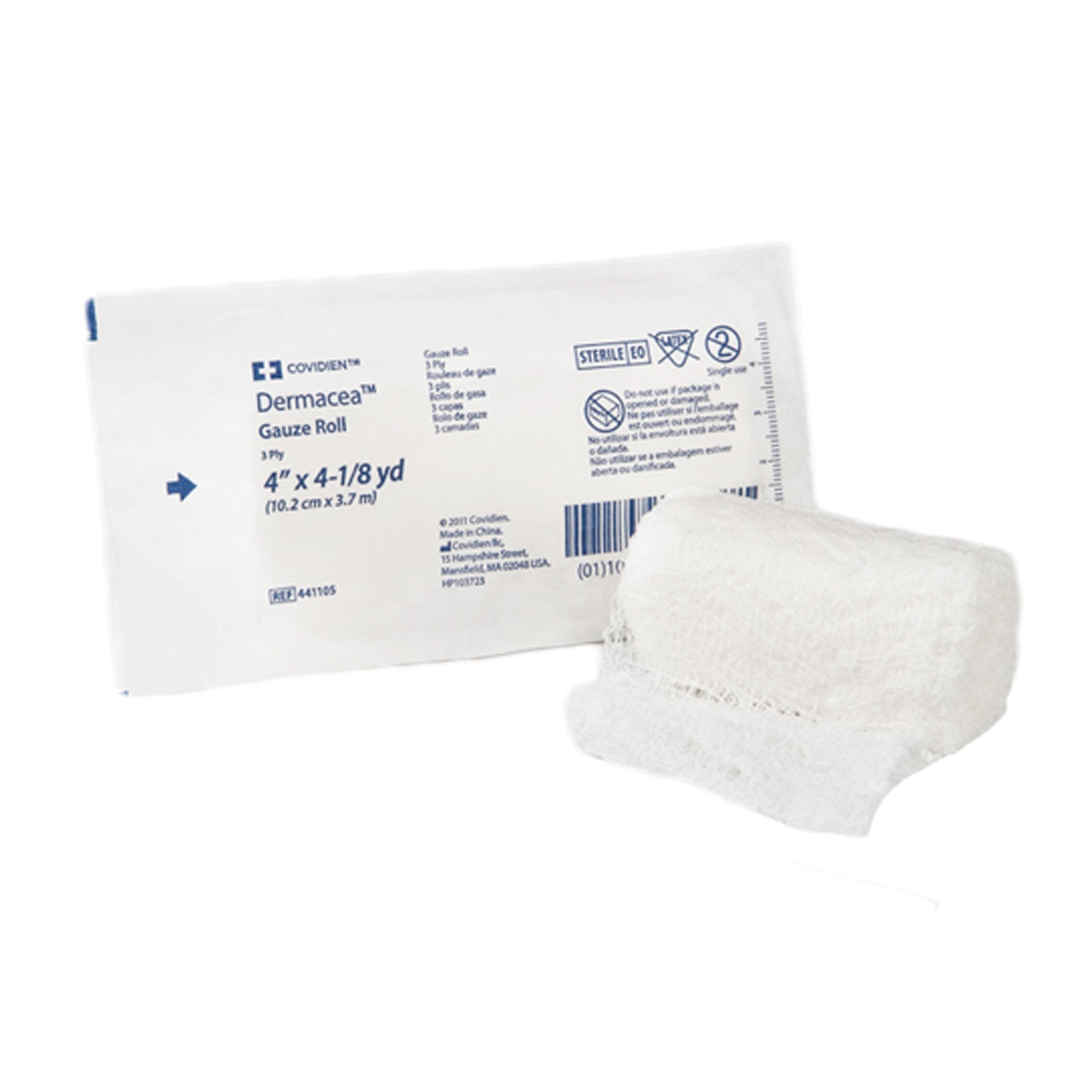 Dermacea™ Sterile Fluff Bandage Roll, 4 Inch x 4-1/8 Yard, 3-Ply 441105