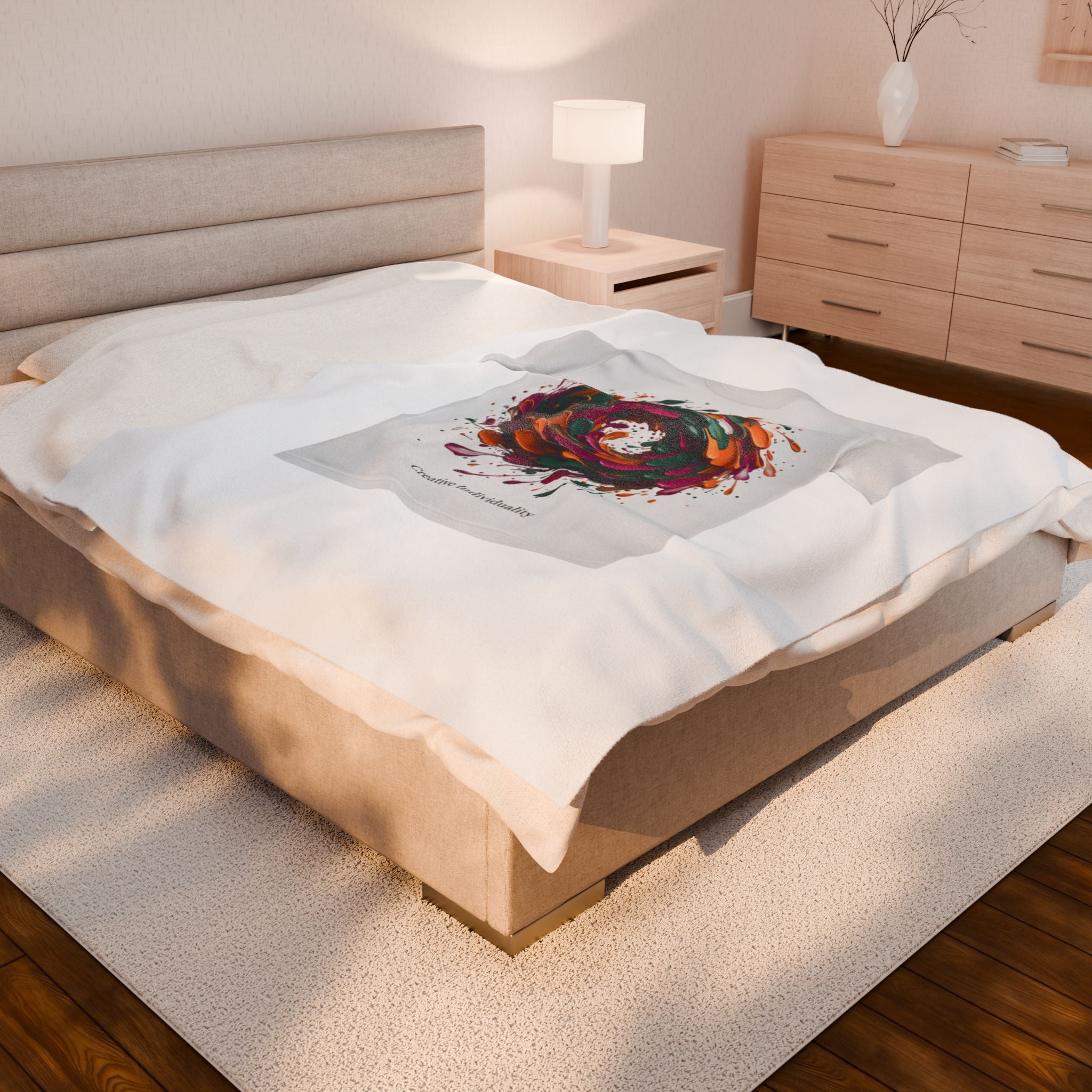 Painterly Abstract Floral Swirl Blanket | Artsy Brushstroke AOP