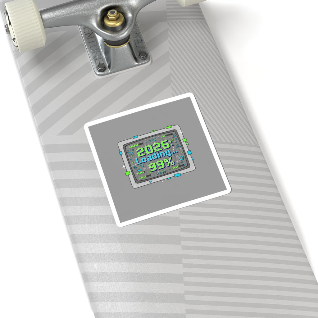 2026 Loading 99% Kiss-Cut Stickers | NYE countdown, retro system UI