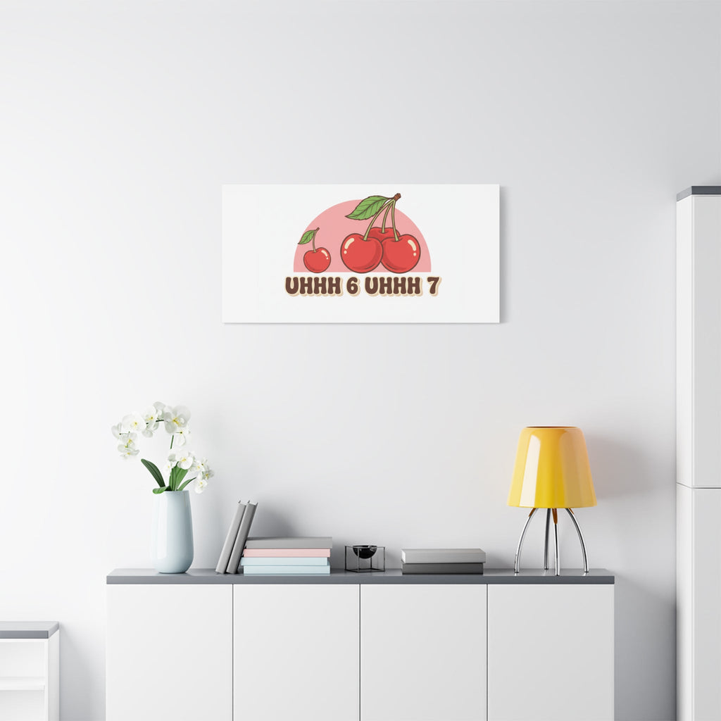 Six Severn Cherry Retro Graphic Canvas | kawaii fruit print, vintage cherry design