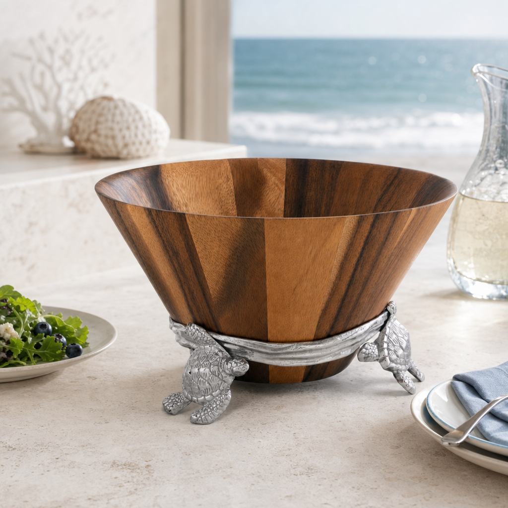 Sea Turtle Wood Salad Bowl