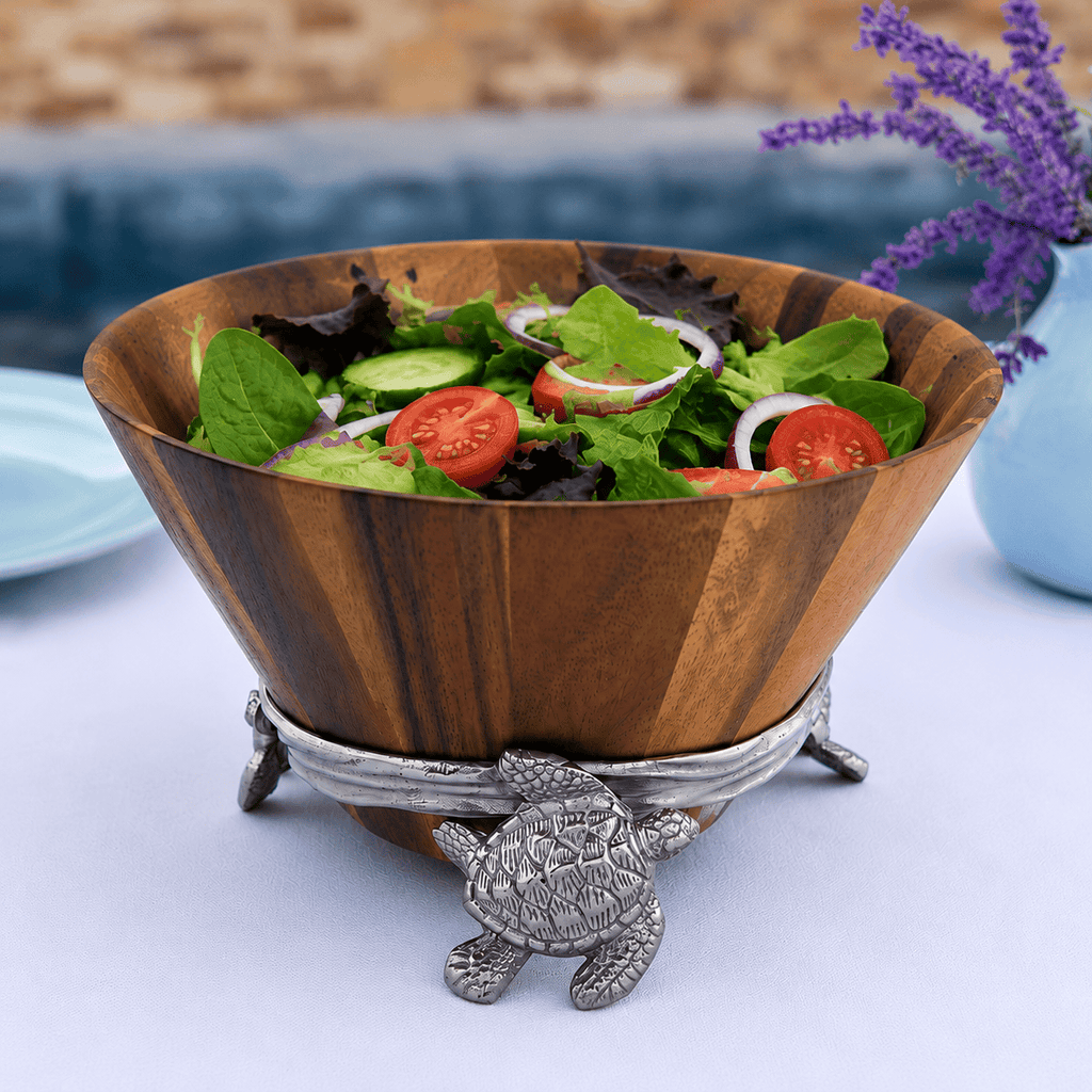 Sea Turtle Wood Salad Bowl