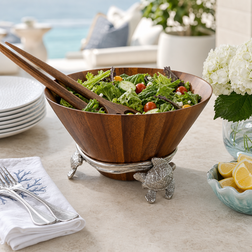 Sea Turtle Wood Salad Bowl
