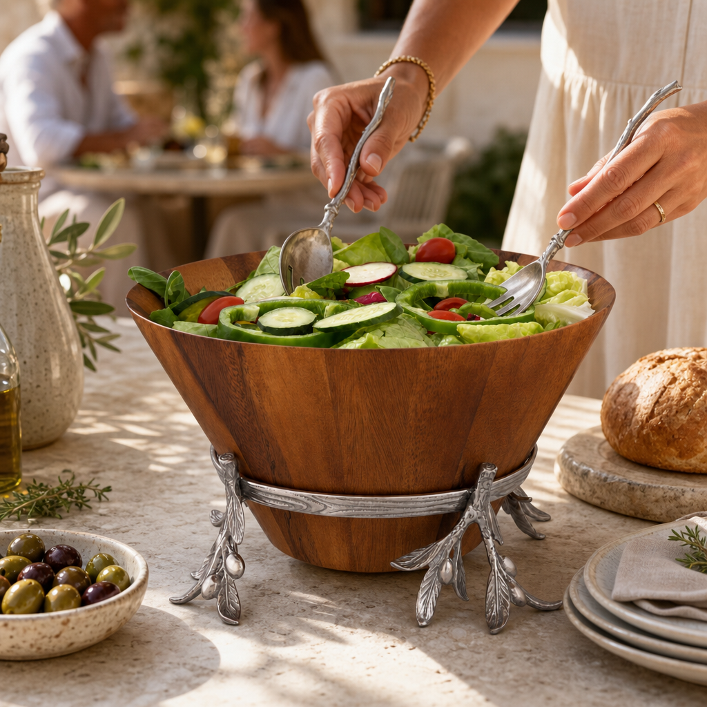 Olive Wood Salad Bowl