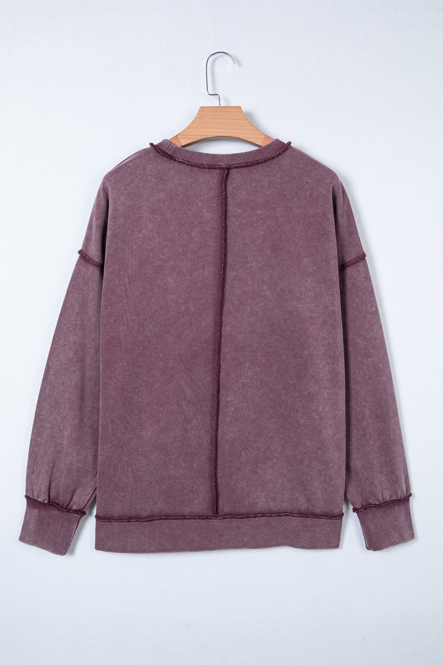 Valerian Mineral Wash Exposed Seam Side Slit Sweatshirt