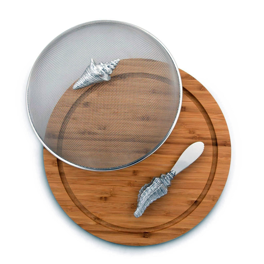 Conch Shell 3 Piece Picnic Cheese Board / Spreader