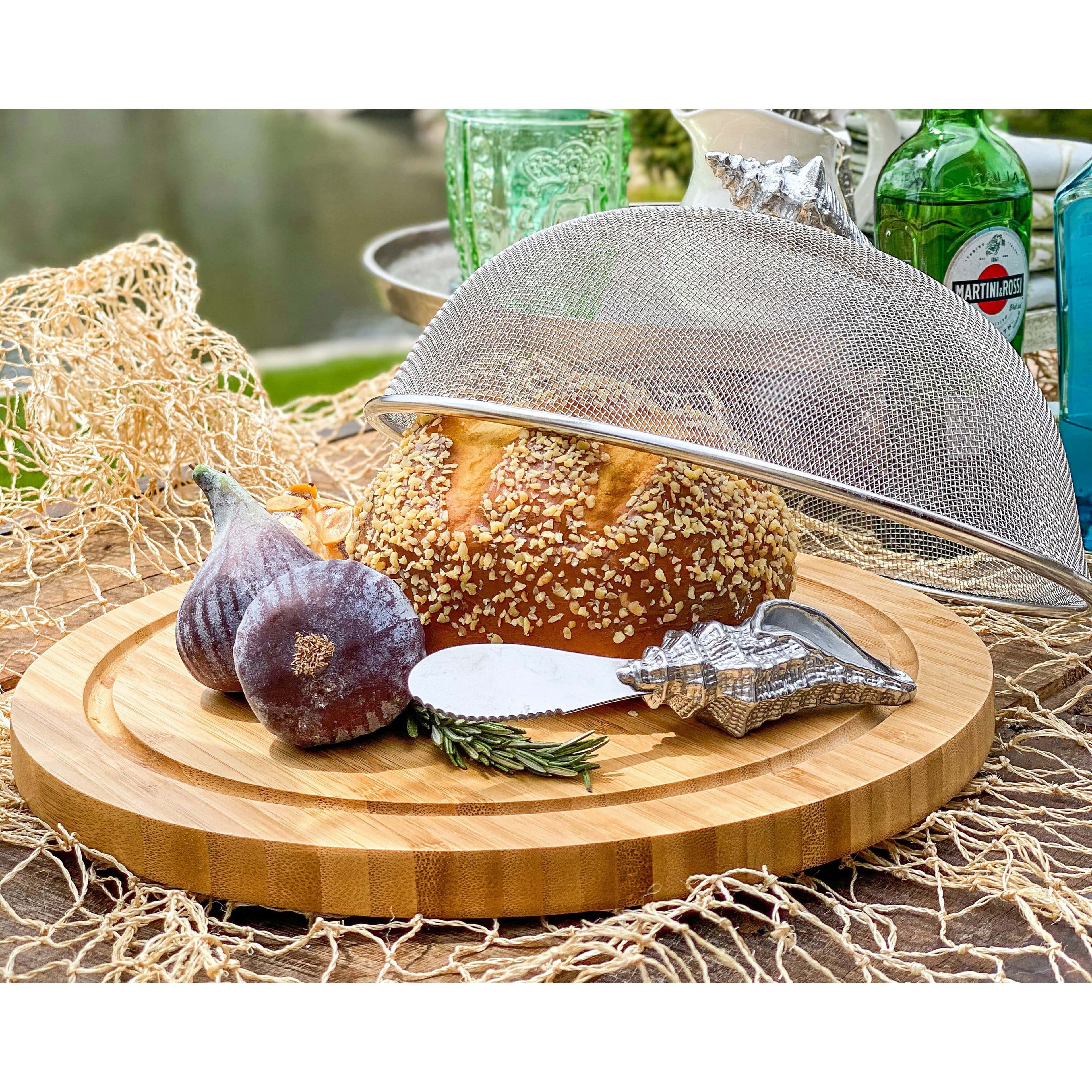 Conch Shell 3 Piece Picnic Cheese Board / Spreader