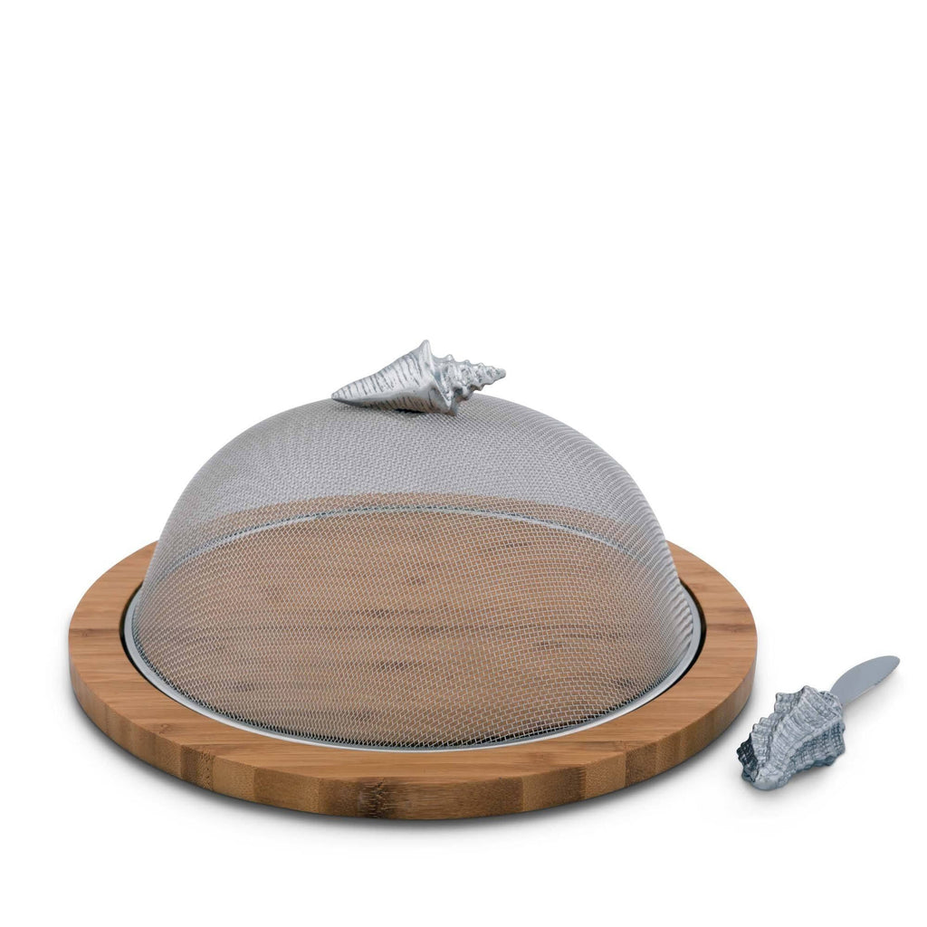 Conch Shell 3 Piece Picnic Cheese Board / Spreader