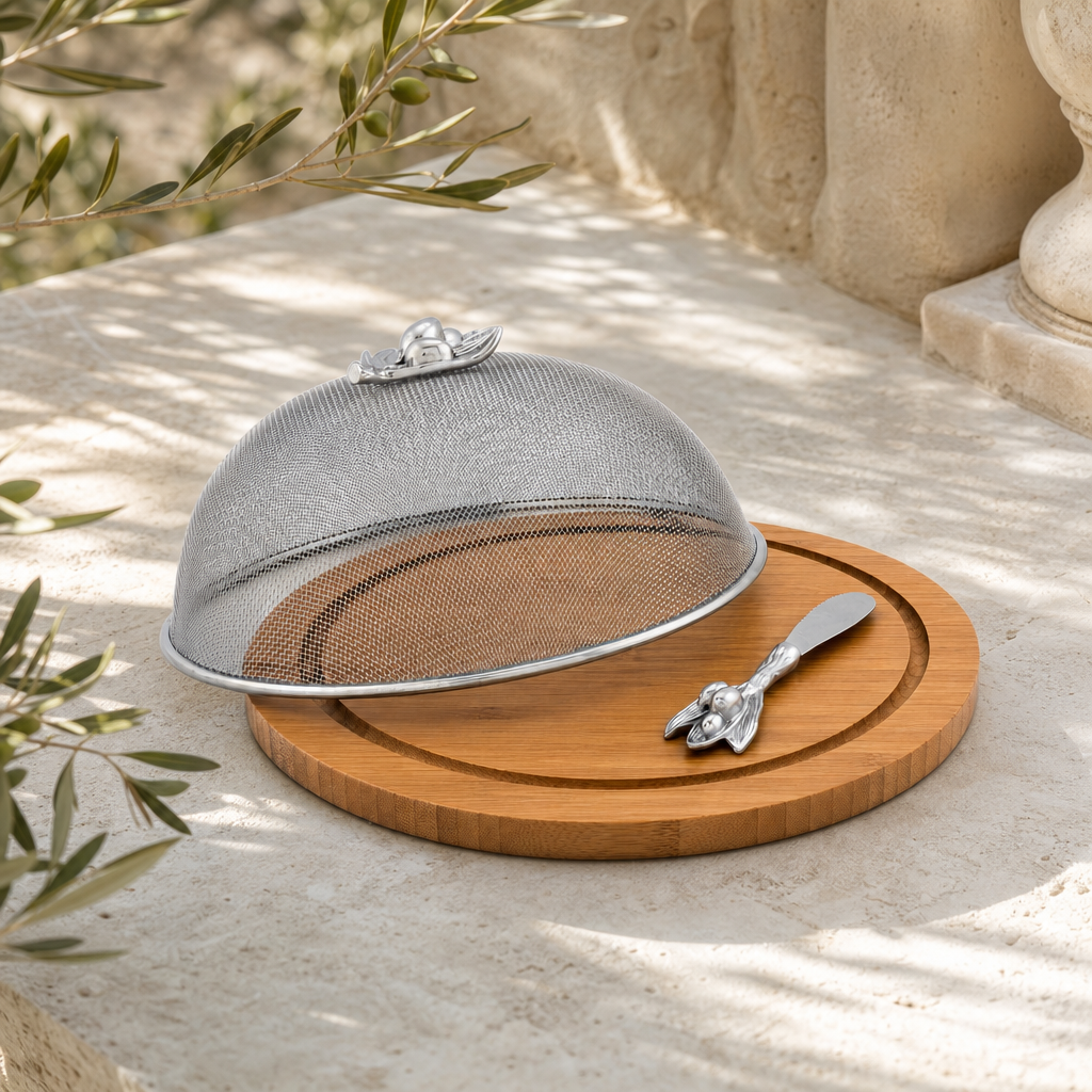 Olive 3 Piece Picnic Cheese Board / Spreader