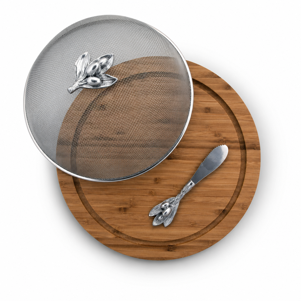 Olive 3 Piece Picnic Cheese Board / Spreader