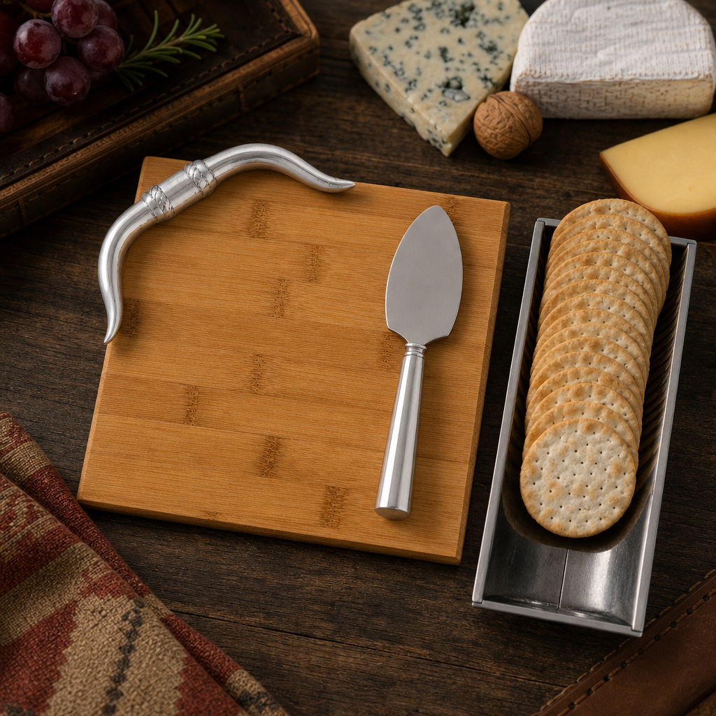 Longhorn Bamboo Cheese Set