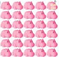 18 Mini Rubber Hippo Toys - PVC Small Animal Models, Pink Hippo Bath Buddy Size 1.1-2.48 inches, Suitable for Children, Party Favors, Bath Toys, and Educational Games.