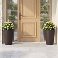 Round Plastic Planters Set of 2, 21 Inch Tall with Drainage