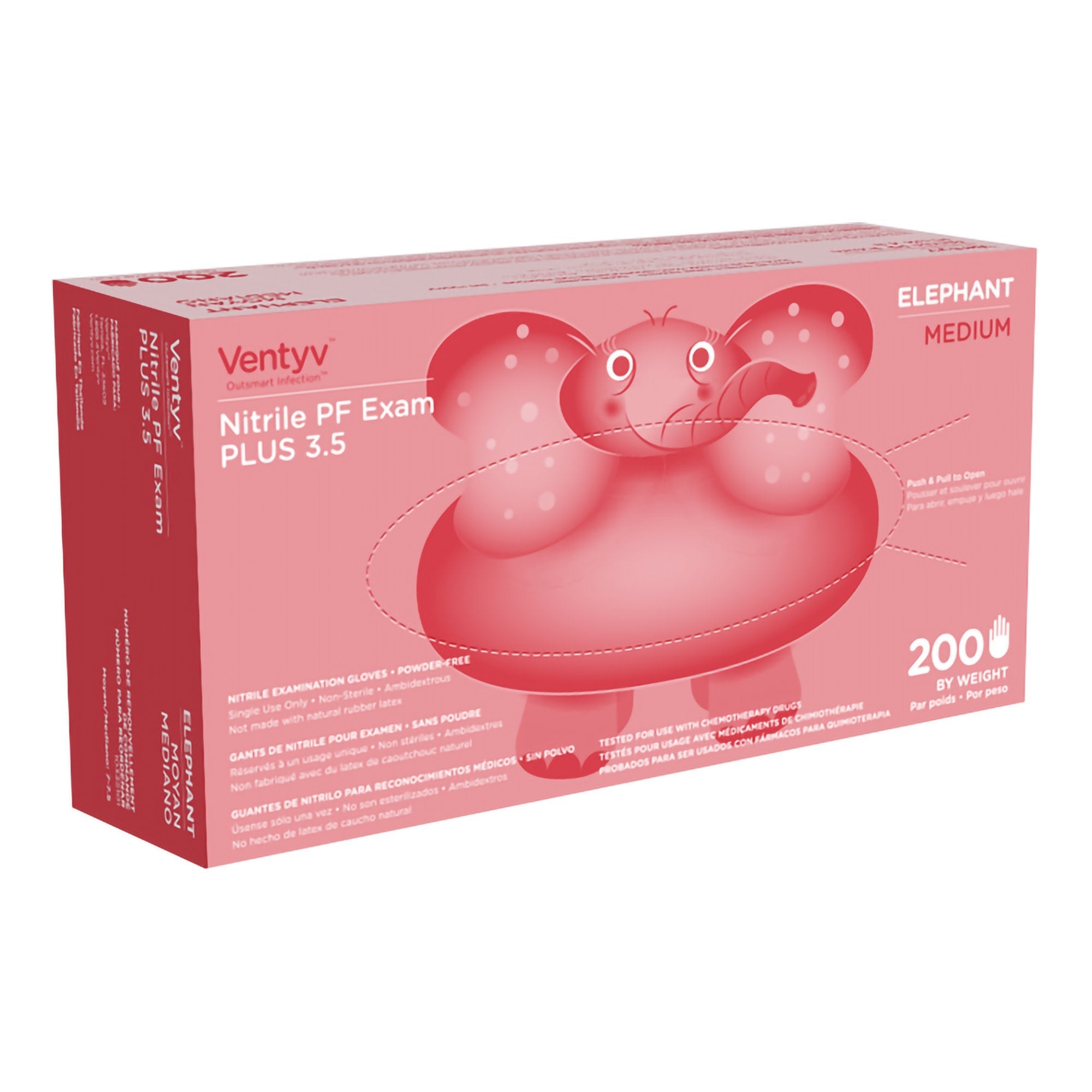 Ventyv™ Plus 3.5 Elephant Nitrile Exam Glove, Medium, Violet 10335101