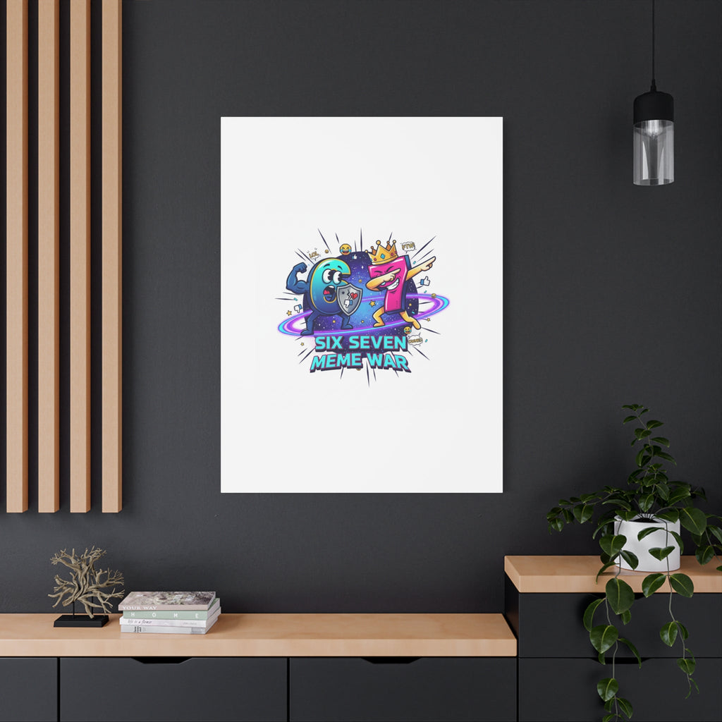 Six Seven Meme War Canvas | Legendary Internet Battle Art, Viral Culture Wall Decor