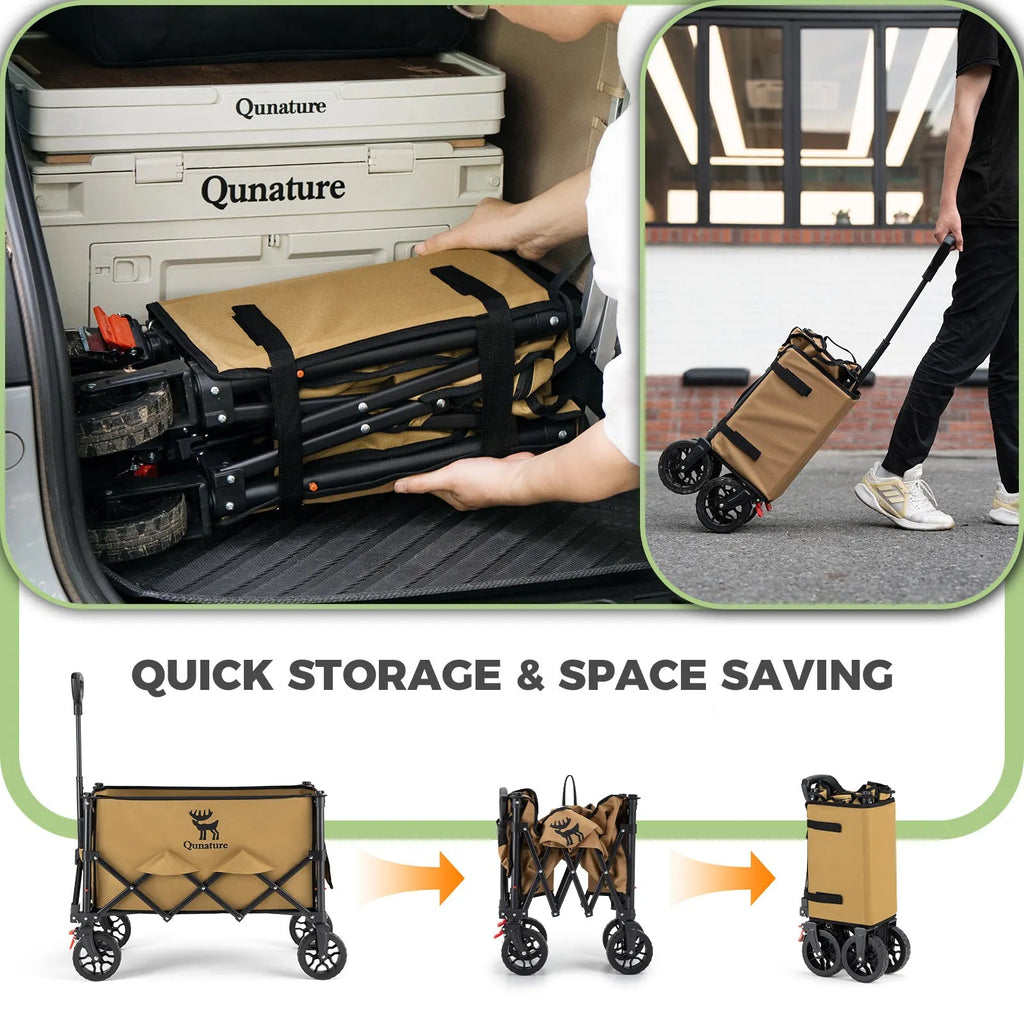 220lbs Foldable Utility Wagon with 360° Swivel Wheels - PhishStones Products