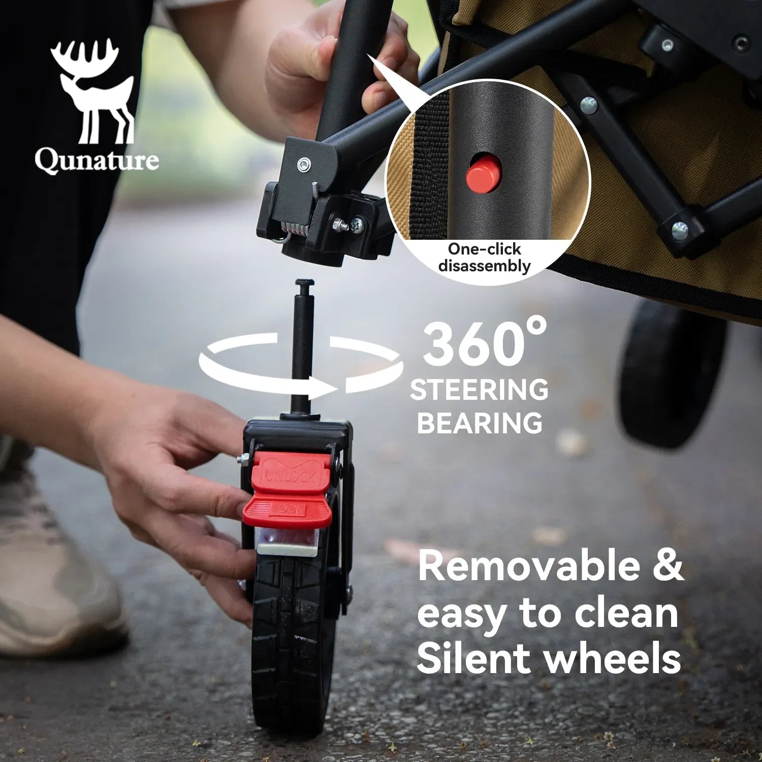 220lbs Foldable Utility Wagon with 360° Swivel Wheels - PhishStones Products
