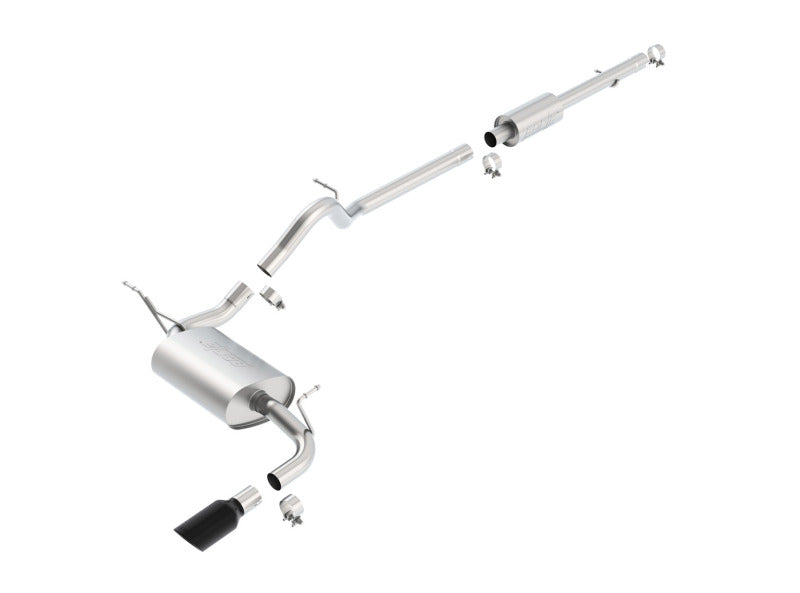 Borla 12-14 Jeep Wrangler V6 4WD Cat-Back 2.5inx2.25in Single Square Rolled Angle Cut Rear 140461BC