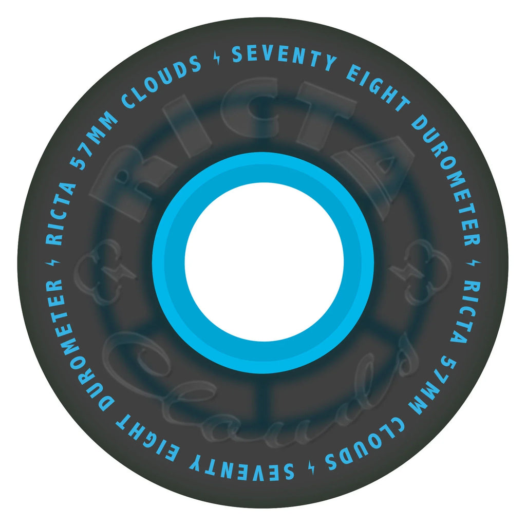 Ricta Clouds Transparent Black/Blue 57mm 78a Skateboard Wheels