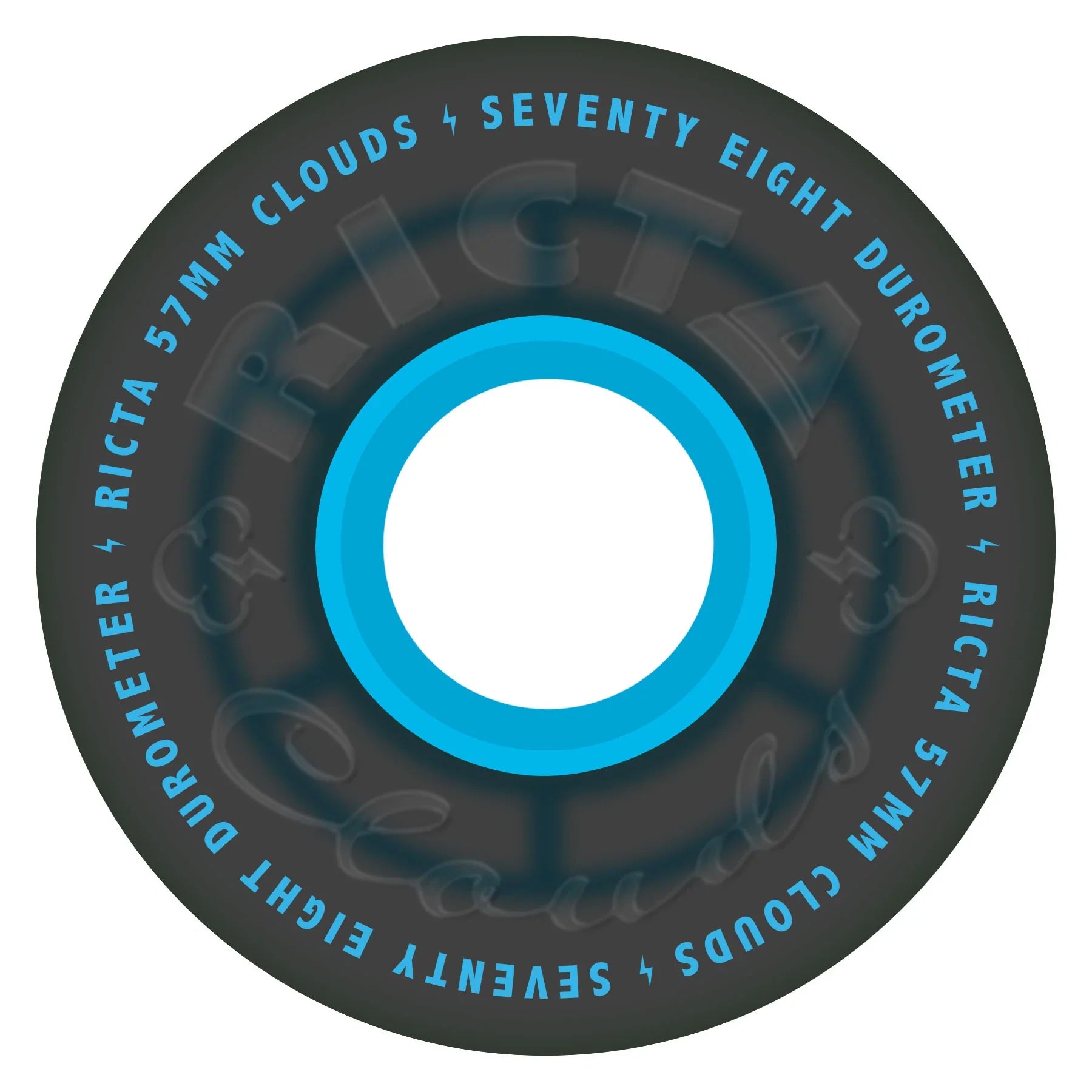 Ricta Clouds Transparent Black/Blue 57mm 78a Skateboard Wheels