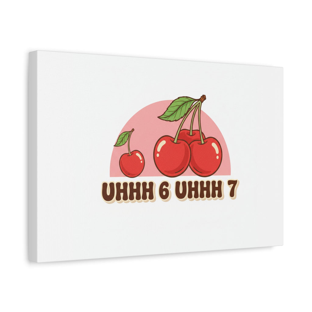 Six Severn Cherry Retro Graphic Canvas | kawaii fruit print, vintage cherry design