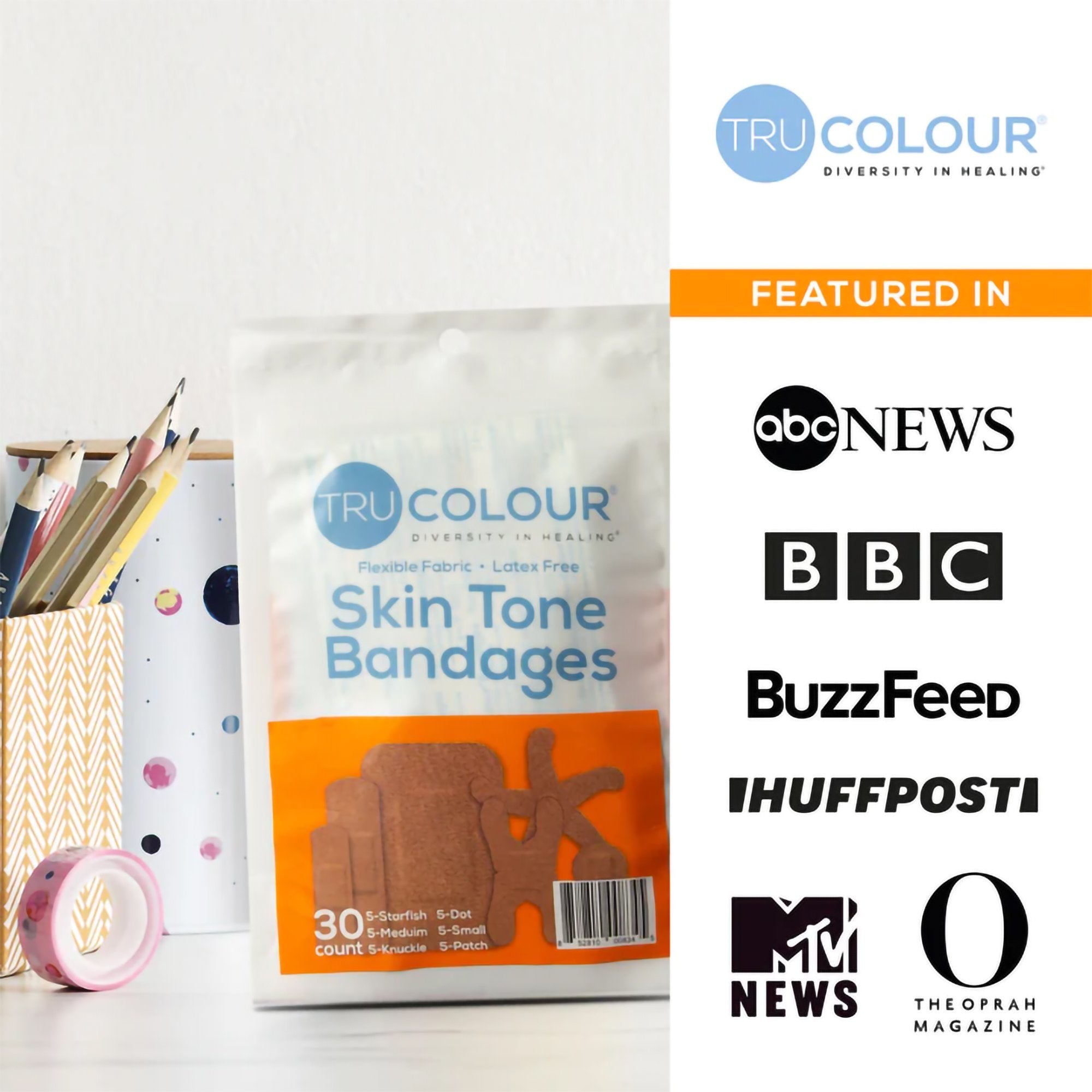 TruColour® Brown Adhesive Strips, Assorted Shapes and Sizes TCB-NASD