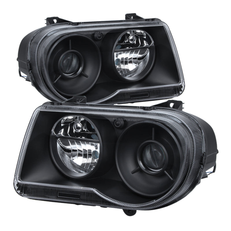 SPYDER Xtune Chrysler 300C w/ Halogen Projection Style Only 05-10 Headlights Black HD-JH-C300C-BK 9026584