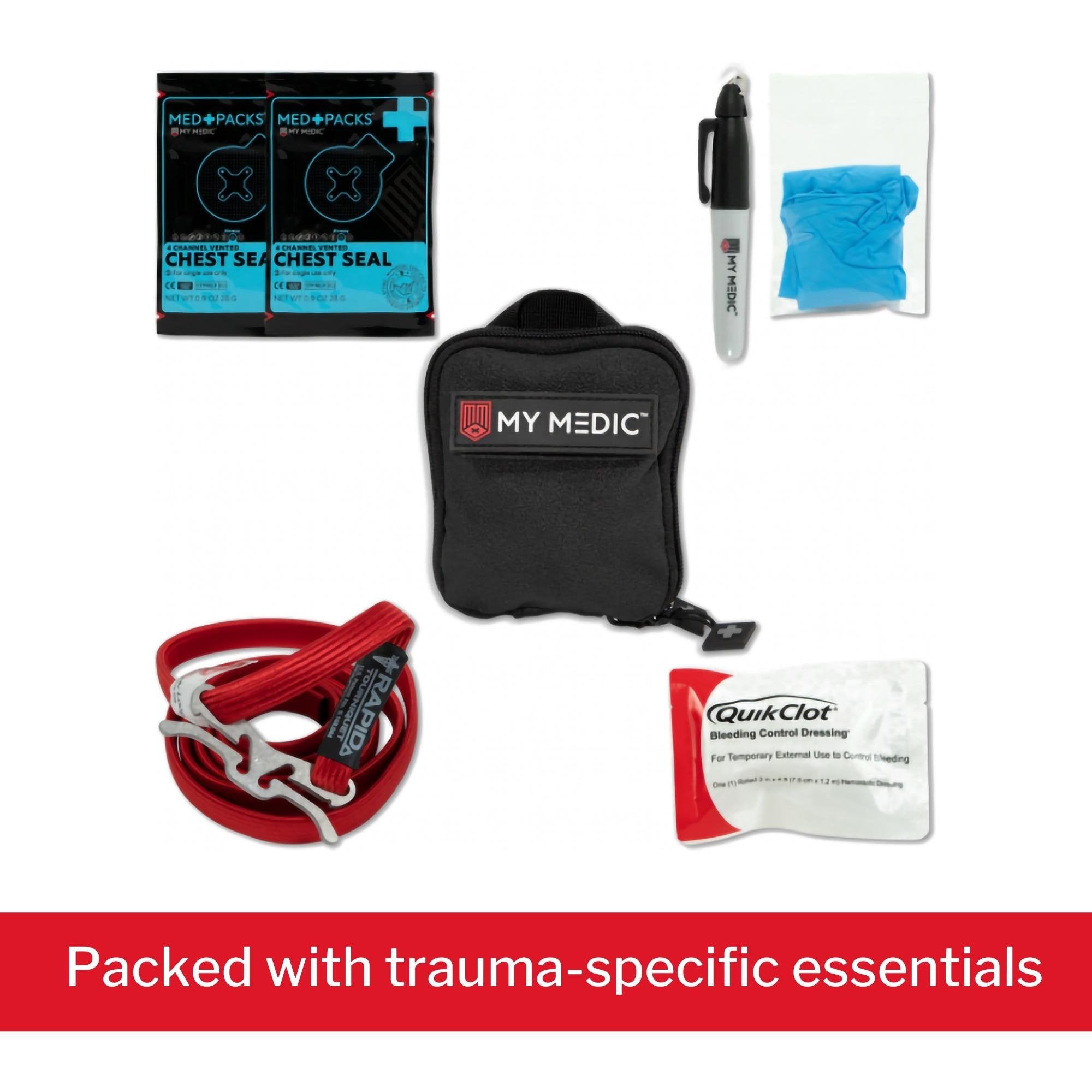 My Medic First Aid Kit for Everyday Use – Medical Supplies in Carrying Case MM-KIT-EDC-V2-PRO-BLK