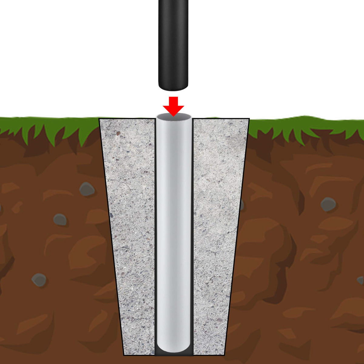 Yescom Sectional In-ground Flagpoles Sleeve for 20', 25', 30'