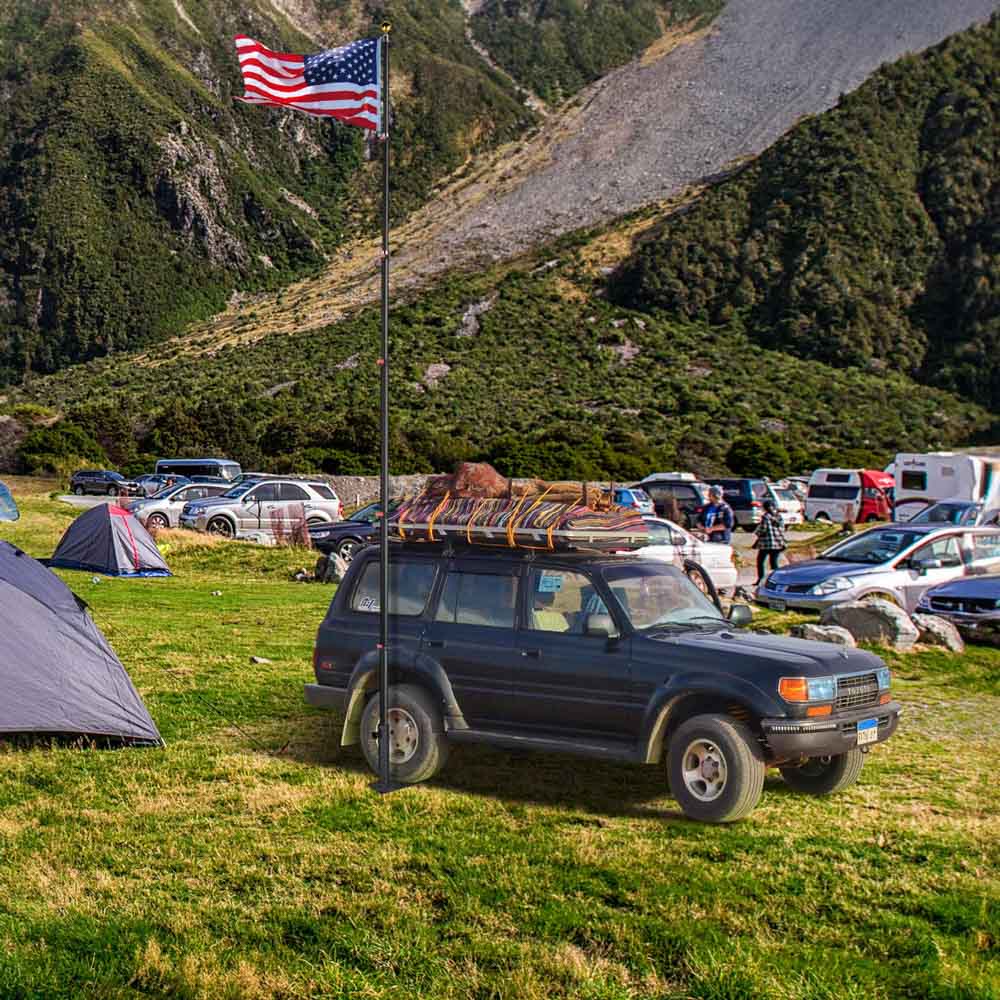 Yescom Portable Telescopic Tailgating Flagpoles Tire Mount