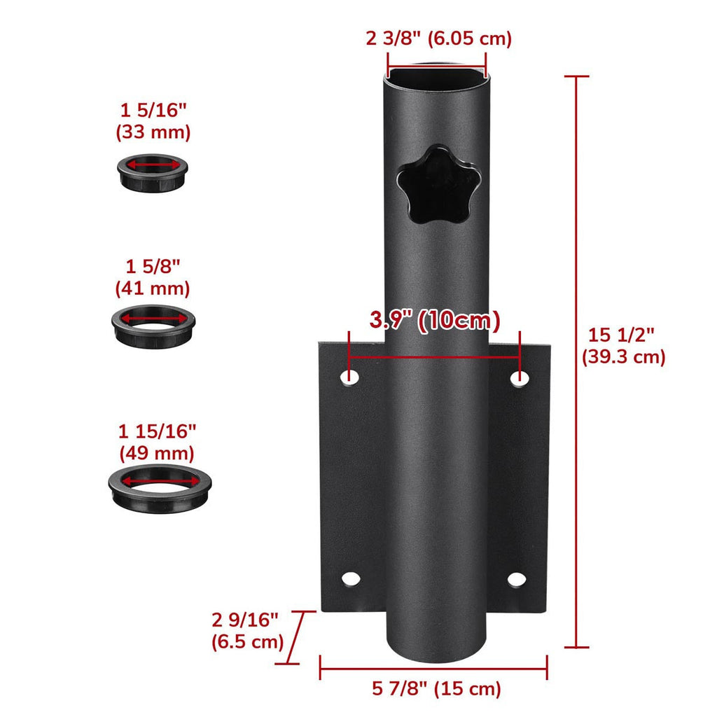 Yescom Vertical Flagpole Dock Mount Holder D1" to 2 3/8"