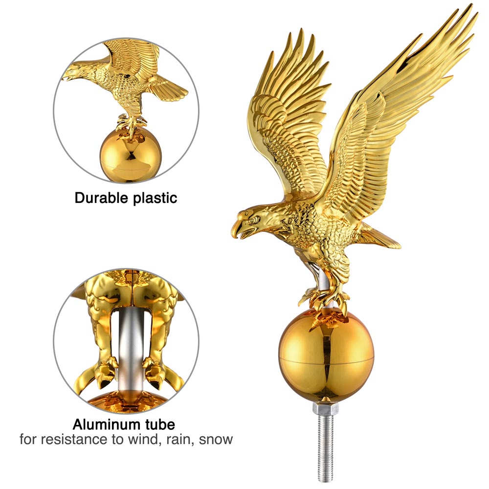 Yescom Bravery MEGA Flagpole with Dock Mount, Light & Regal Eagle Topper
