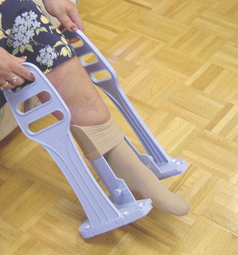 Stocking Aid with Heel Guide for Compression Hose - Easy On, Wide Cone, Long Handles