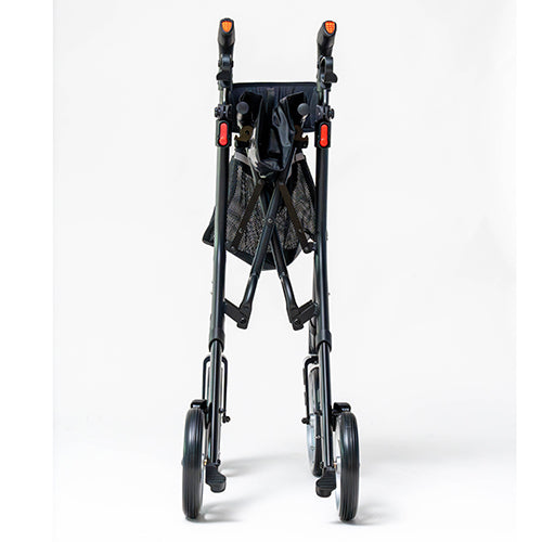 Ascent Euro-Style Rollator, Lightweight 4-Wheel Walker with Adjustable Seat & Backrest, Textured Black