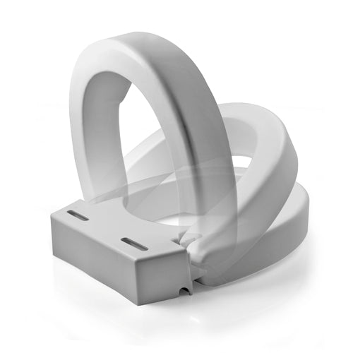 3 Inch Hinged Raised Toilet Seat Elongated - Easy Clean, 300 lb Capacity