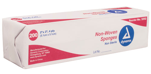 Non-Woven Gauze Sponges 4x4, 4 Ply, 200 Count - Non-Sterile Wound Dressing