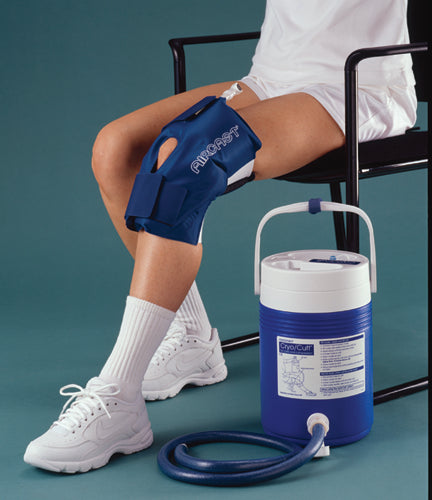 Aircast Cryo/Cuff System - Large Knee & Cooler - Cold Therapy Compression for Post-Op & Injury Recovery