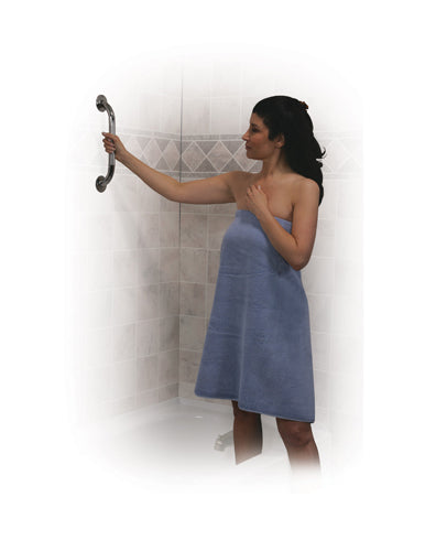 Knurled Chrome Grab Bar 24 Inch - No Slip Grip, 250 lbs Capacity