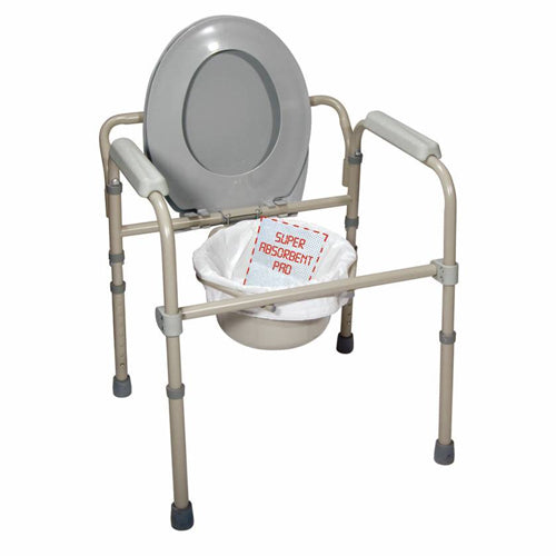Commode Liners with Super Absorbent Pad, Odor Control, Bx/12