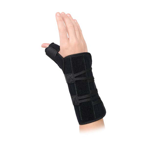 Universal Wrist Brace with Thumb Spica - Lightweight Adjustable Support - Left Hand