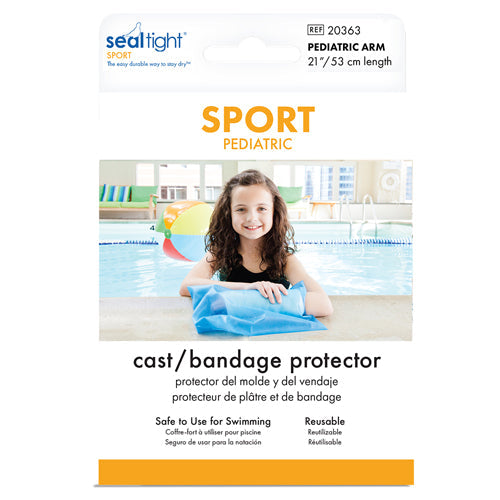 SEAL-TIGHT Sport Pediatric Arm Cast & Bandage Protector - 21" Long Waterproof Cover for Showering & Water Sports
