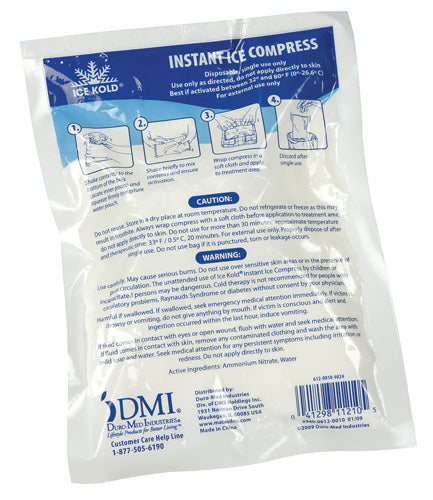 Instant Cold Pack for First Aid - 5" x 9" Single Use