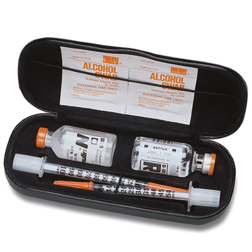 Insulin Travel Case, Discreet Black Aluminum Organizer for Diabetes Supplies Storage