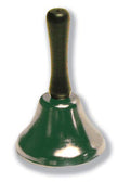 Polished Steel Call Bell with Wooden Handle - 2.5" Diameter, 4" High