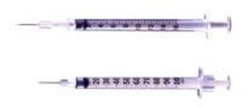 3cc Syringe with Safety Glide Needle, 22G x 3/4 Inch, Luer Lok, Box of 100
